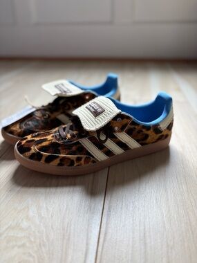 Adidas x Wales Bonner Samba Leopard Pony Hair Sneakers Size 10 Rare Gum Sole
